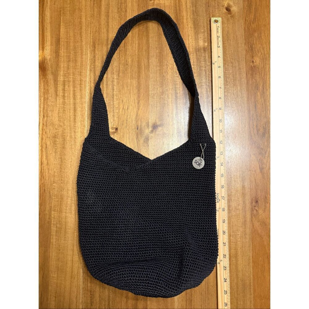 The Sak Hobo Bag Crochet Purse Shoulder Round Bottom Boho Open Tote - Picture 6 of 7